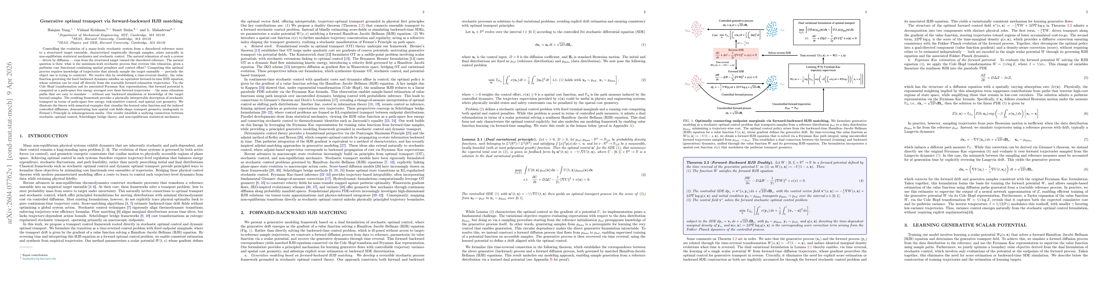 Thumbnail for Generative optimal transport via forward-backward HJB matching