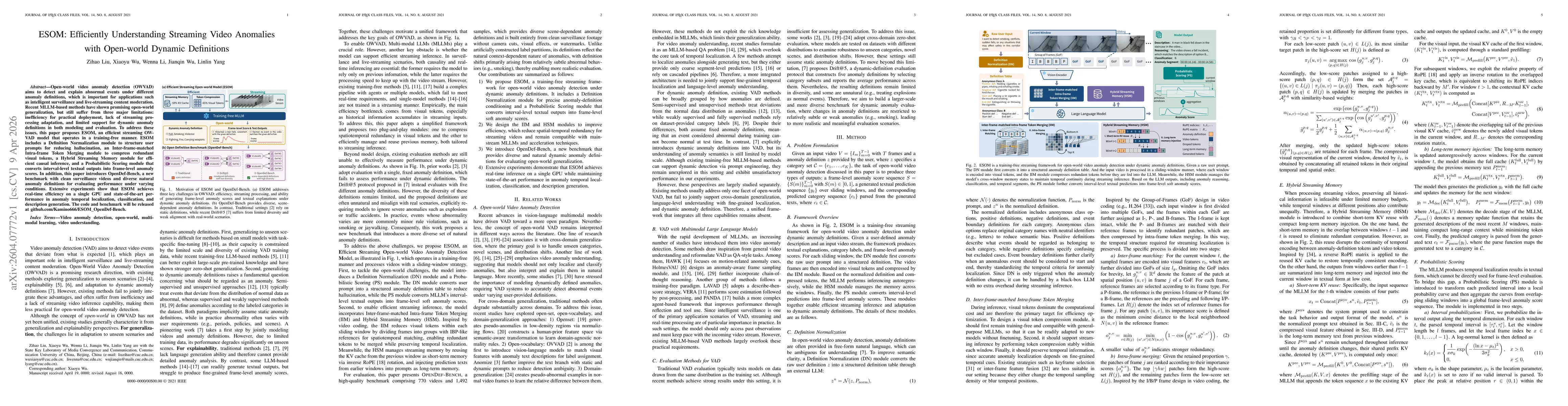 Thumbnail for ESOM: Efficiently Understanding Streaming Video Anomalies with Open-world Dynamic Definitions