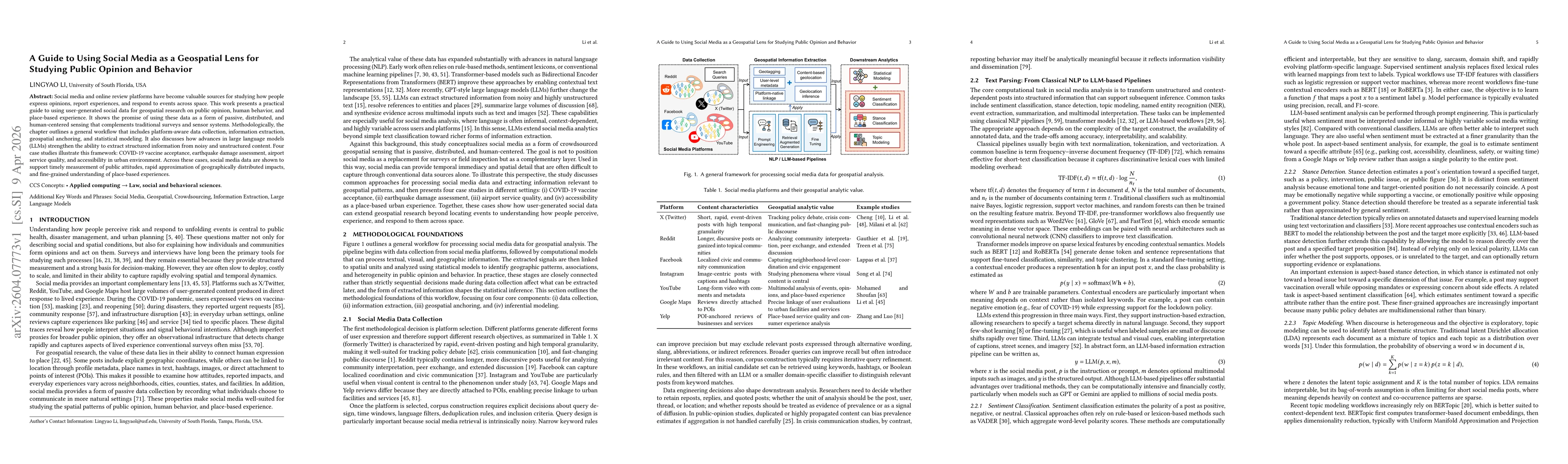 Thumbnail for A Guide to Using Social Media as a Geospatial Lens for Studying Public Opinion and Behavior
