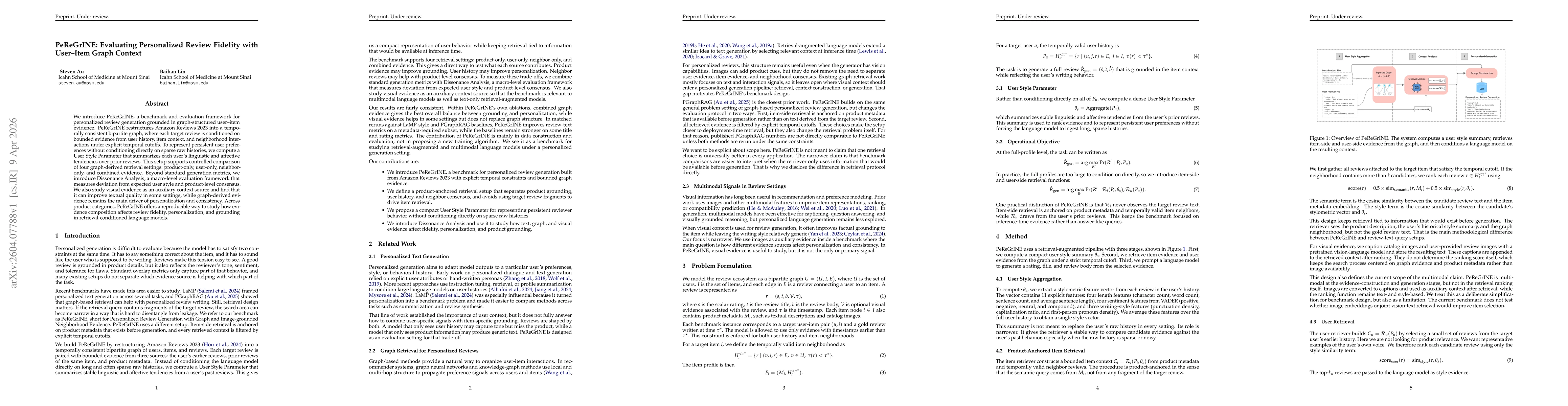 Thumbnail for PeReGrINE: Evaluating Personalized Review Fidelity with User Item Graph Context