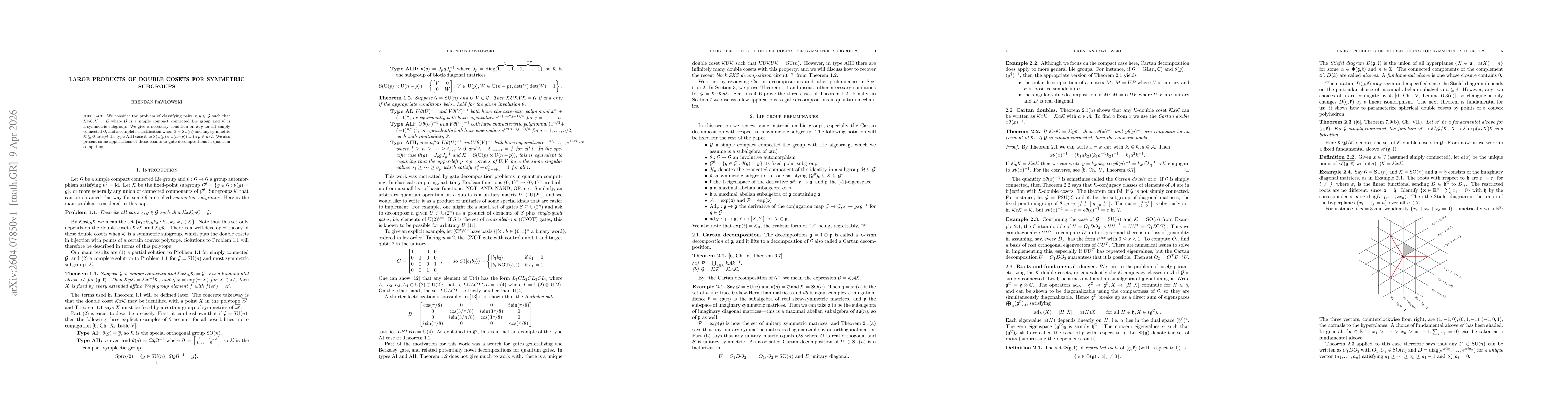 Thumbnail for Large products of double cosets for symmetric subgroups