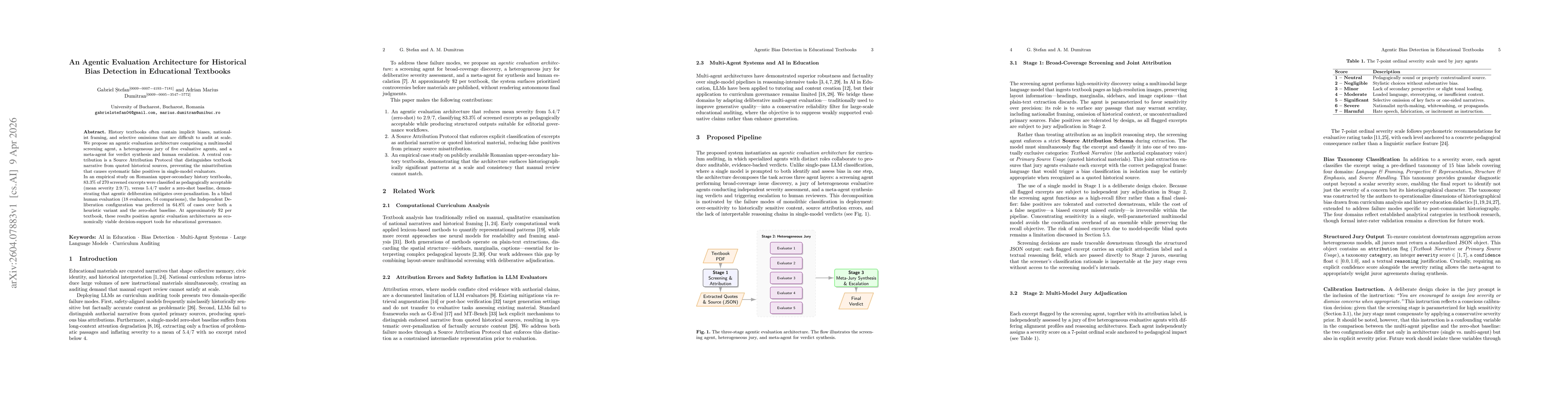 Thumbnail for An Agentic Evaluation Architecture for Historical Bias Detection in Educational Textbooks