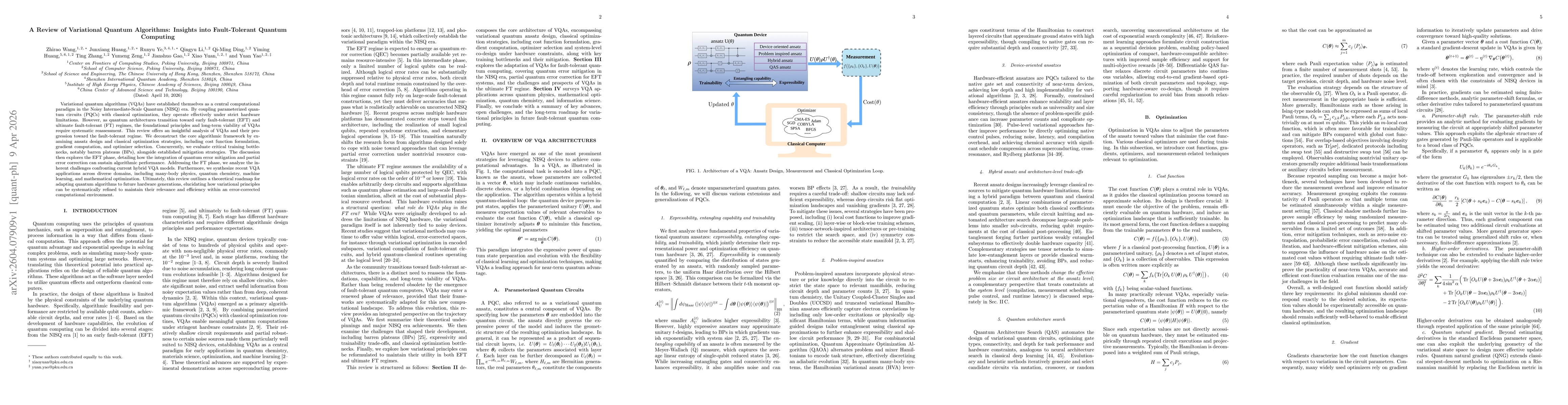 Thumbnail for A Review of Variational Quantum Algorithms: Insights into Fault-Tolerant Quantum Computing