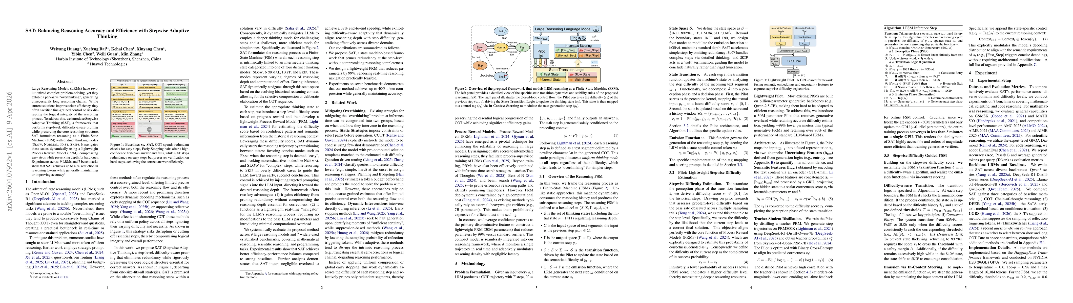 Thumbnail for SAT: Balancing Reasoning Accuracy and Efficiency with Stepwise Adaptive Thinking