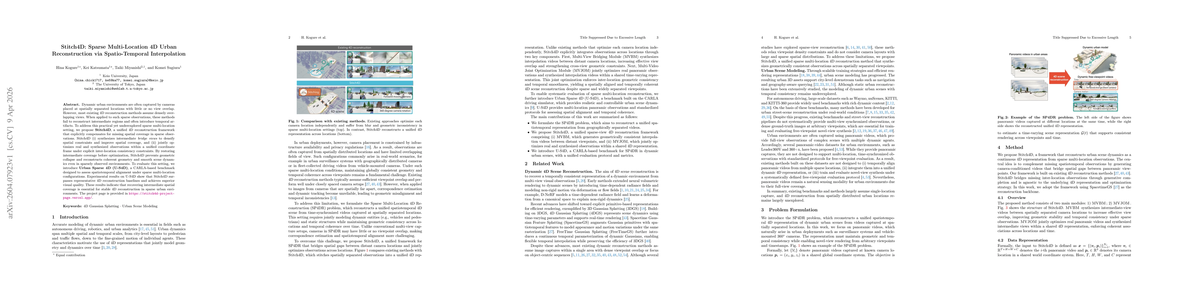 Thumbnail for Stitch4D: Sparse Multi-Location 4D Urban Reconstruction via Spatio-Temporal Interpolation