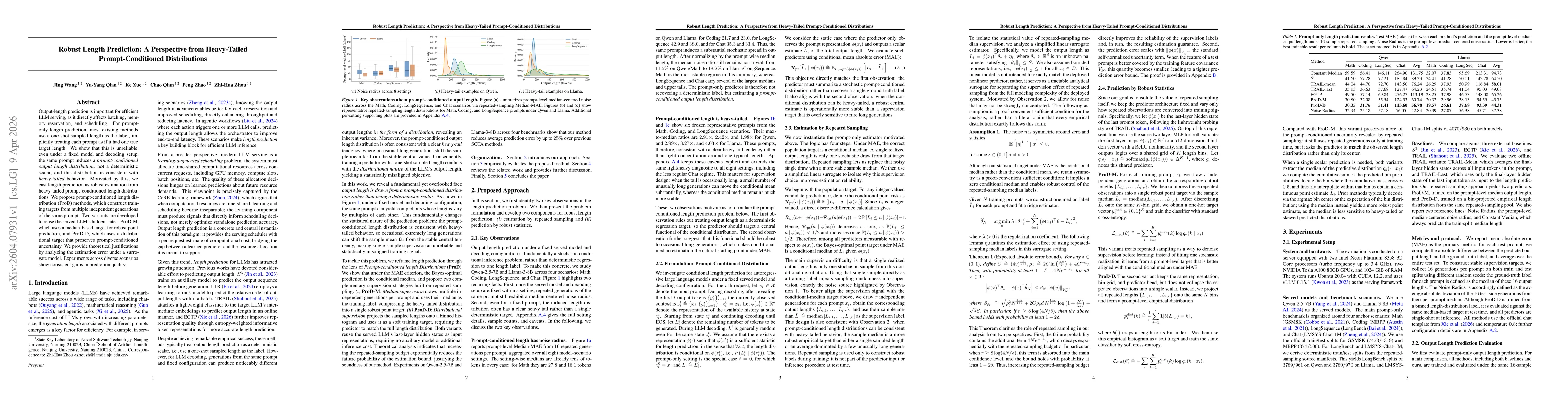 Thumbnail for Robust Length Prediction: A Perspective from Heavy-Tailed Prompt-Conditioned Distributions