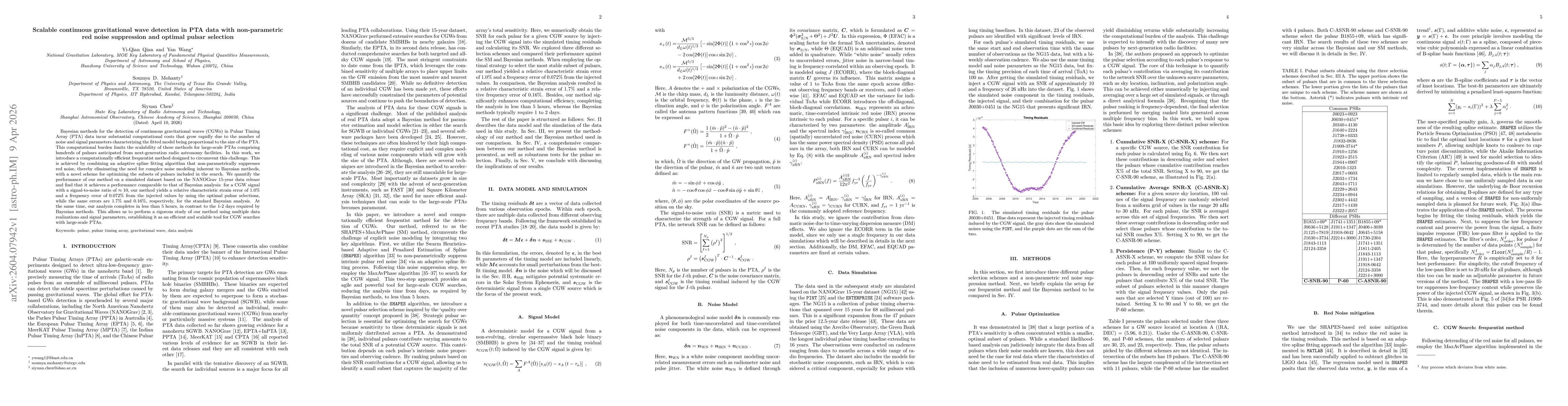 Thumbnail for Scalable continuous gravitational wave detection in PTA data with non-parametric red noise suppression and optimal pulsar selection
