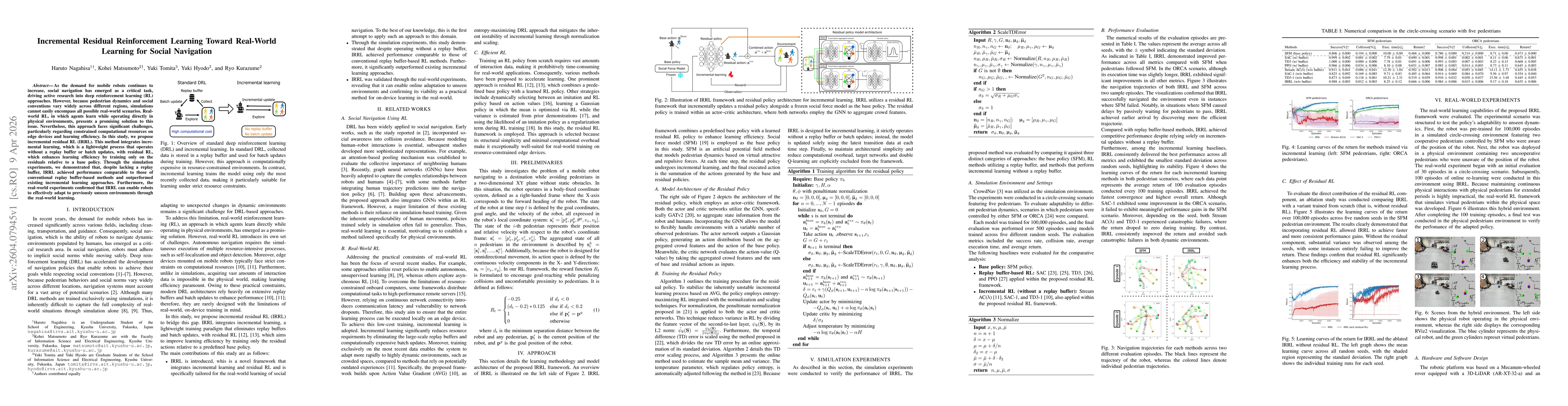 Thumbnail for Incremental Residual Reinforcement Learning Toward Real-World Learning for Social Navigation