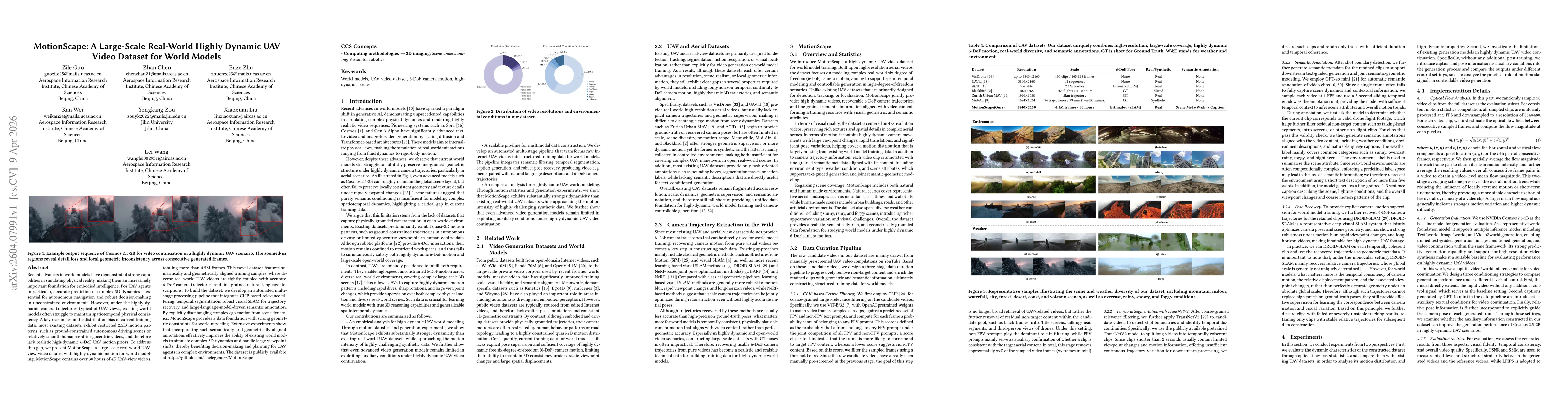 Thumbnail for MotionScape: A Large-Scale Real-World Highly Dynamic UAV Video Dataset for World Models