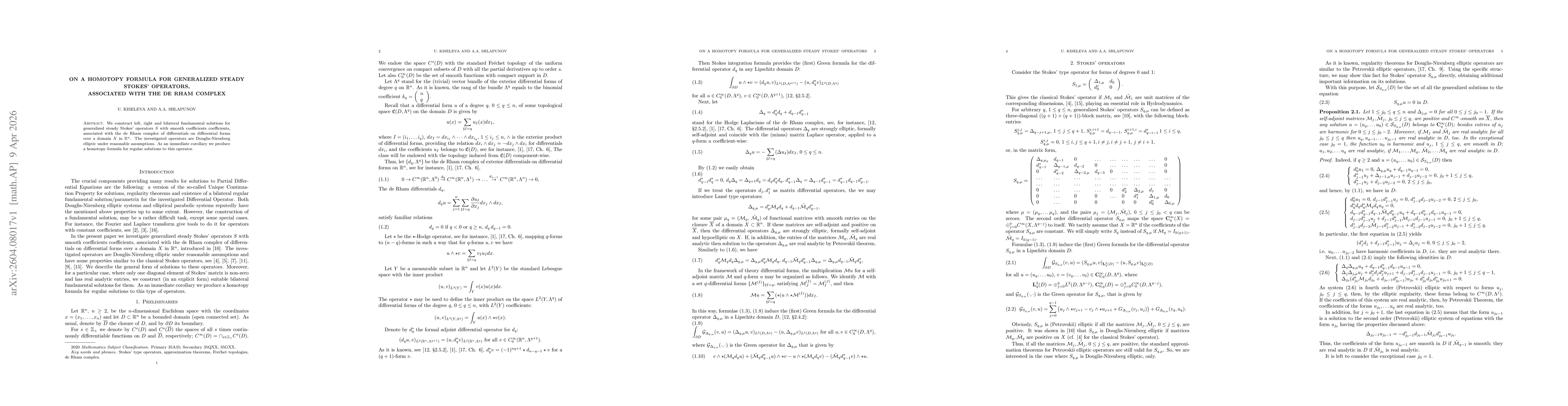 Thumbnail for On a homotopy formula for generalized steady Stokes' operators, associated with the de Rham complex