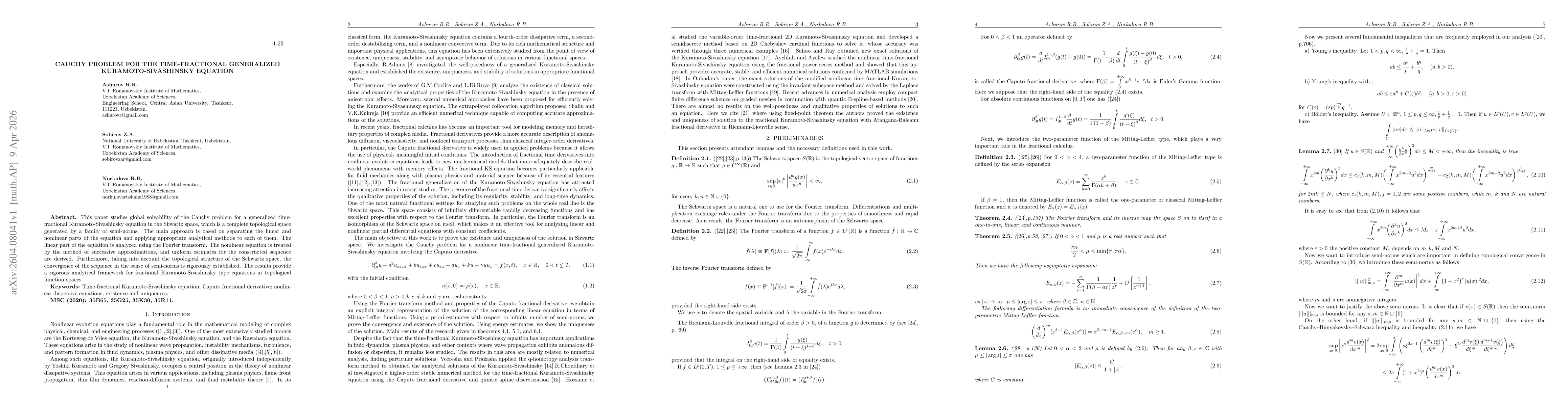 Thumbnail for Cauchy problem for the time-fractional generalized Kuramoto-Sivashinsky equation