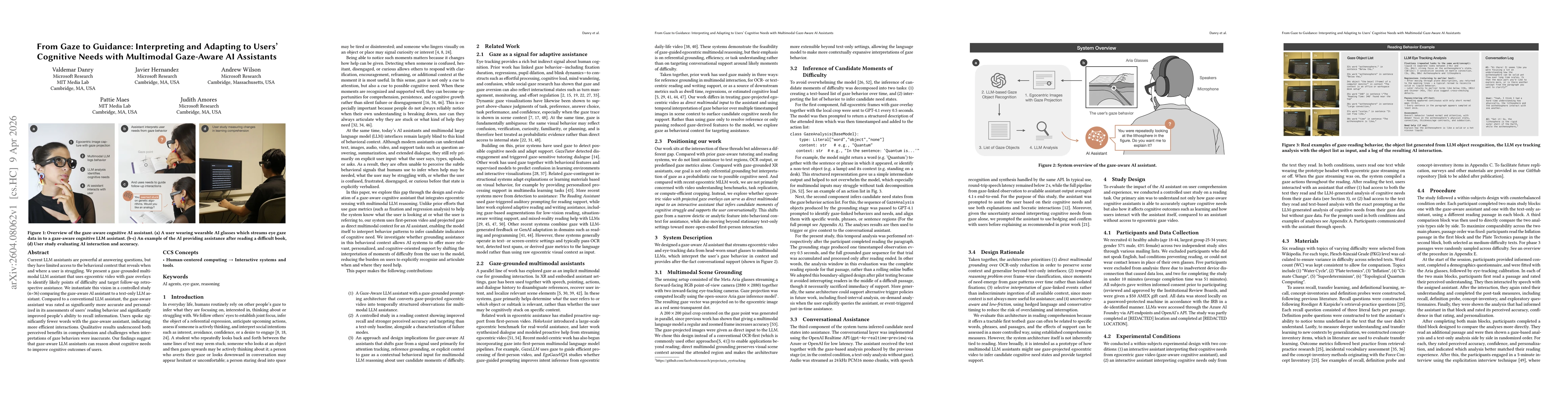 Thumbnail for From Gaze to Guidance: Interpreting and Adapting to Users' Cognitive Needs with Multimodal Gaze-Aware AI Assistants