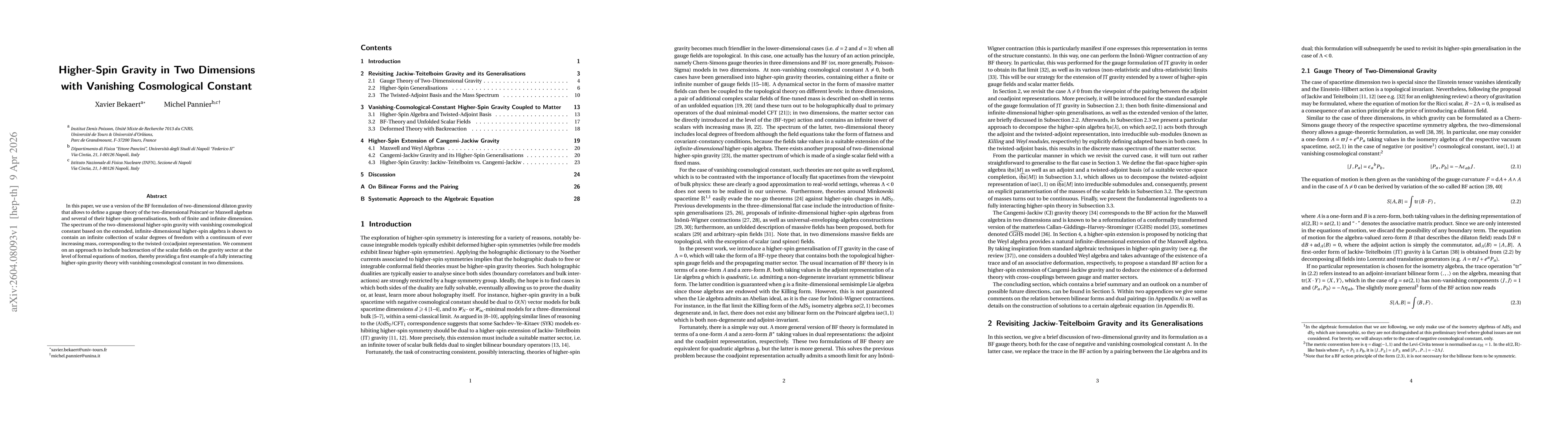 Thumbnail for Higher-Spin Gravity in Two Dimensions with Vanishing Cosmological Constant