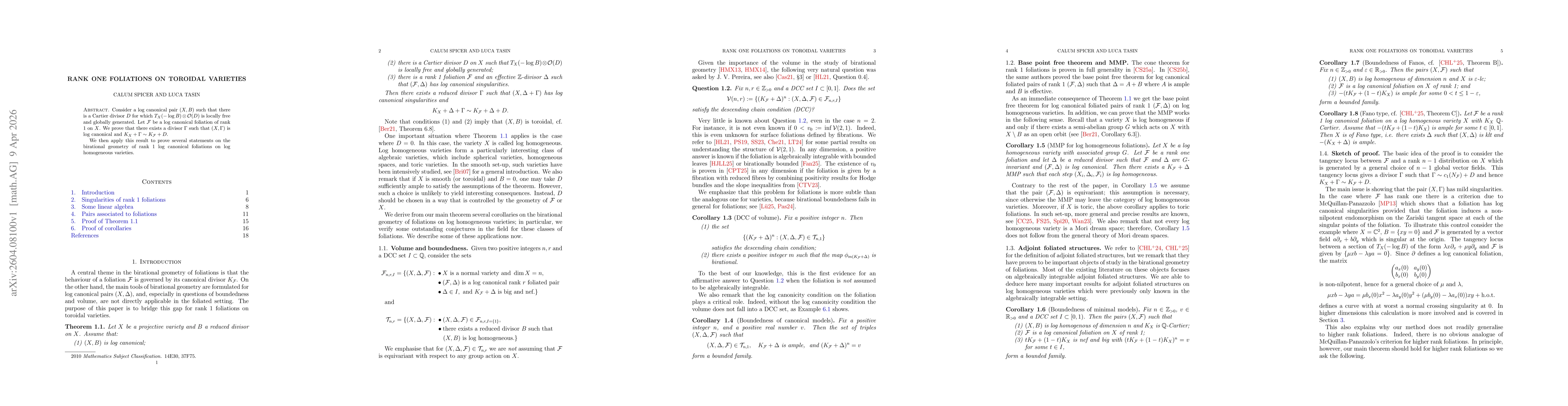 Thumbnail for Rank one foliations on toroidal varieties