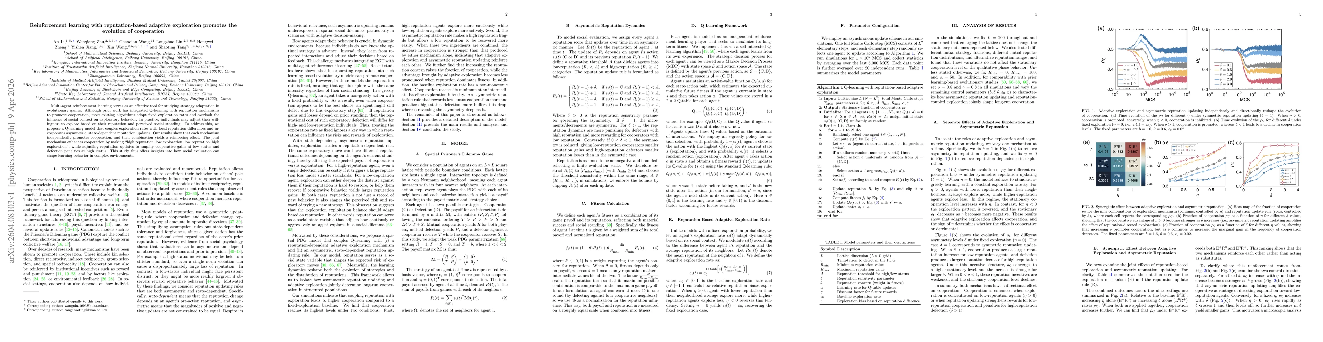 Thumbnail for Reinforcement learning with reputation-based adaptive exploration promotes the evolution of cooperation