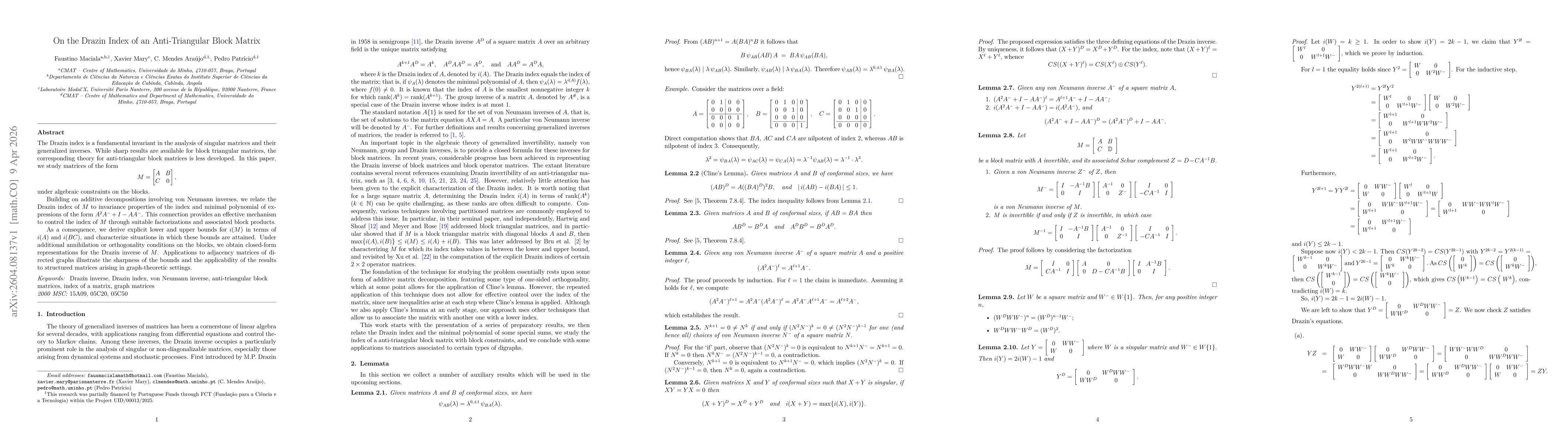 Thumbnail for On the Drazin Index of an Anti-Triangular Block Matrix