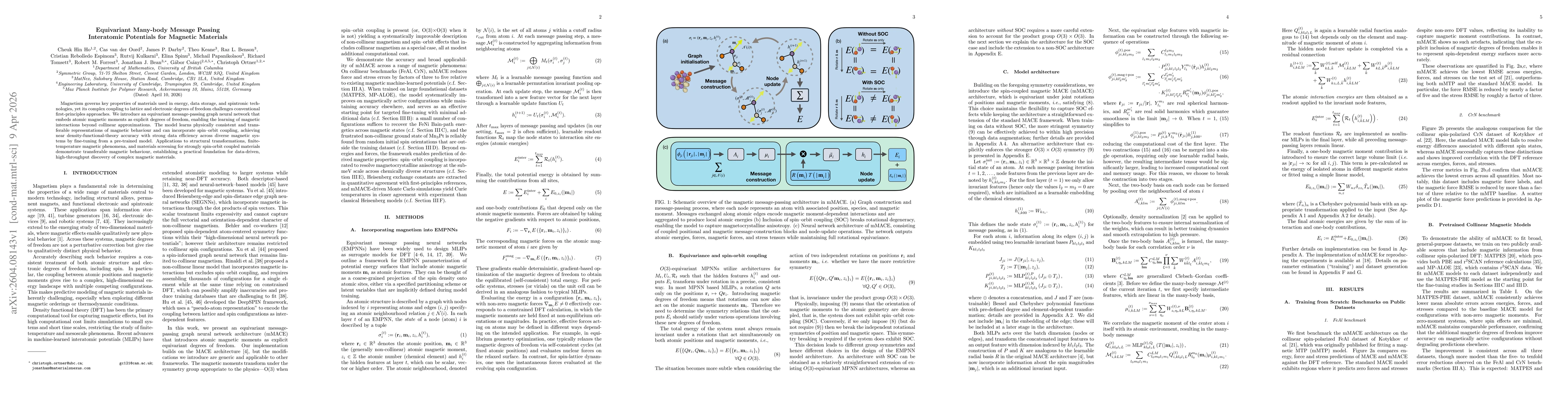 Thumbnail for Equivariant Many-body Message Passing Interatomic Potentials for Magnetic Materials