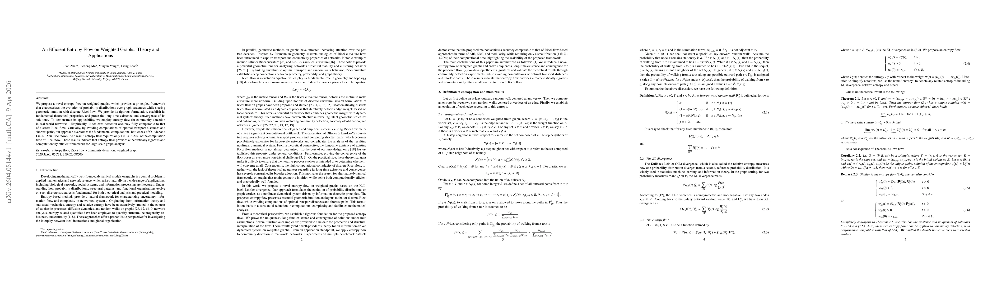 Thumbnail for An Efficient Entropy Flow on Weighted Graphs: Theory and Applications