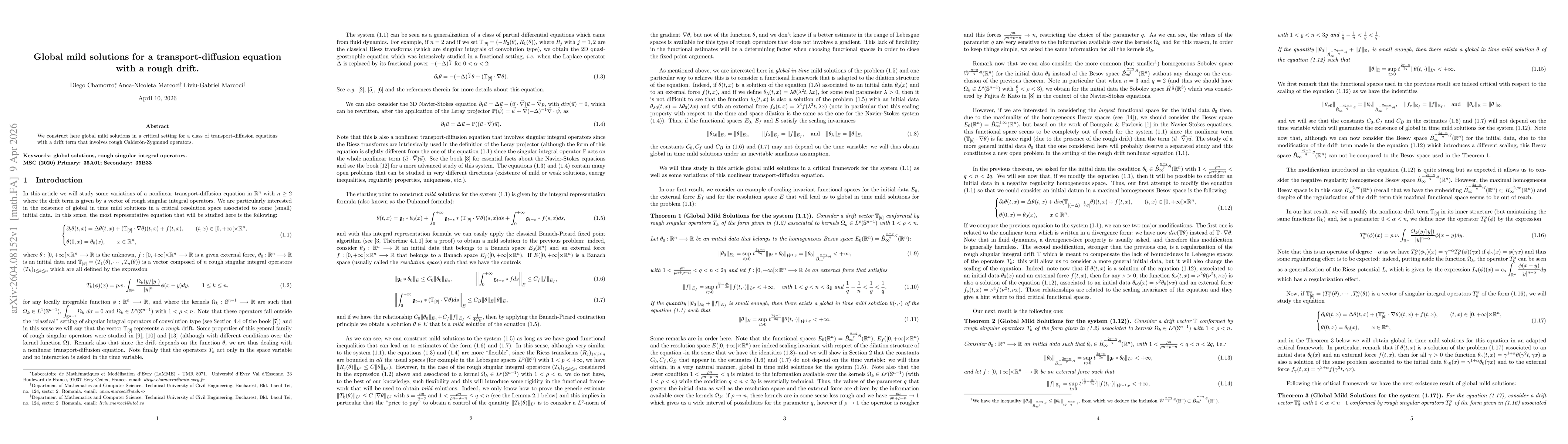 Thumbnail for Global mild solutions for a transport-diffusion equation with a rough drift