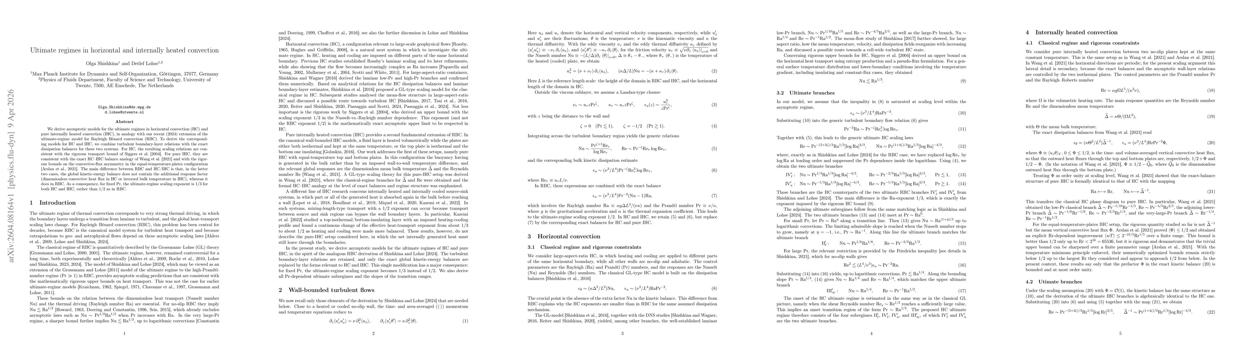 Thumbnail for Ultimate regimes in horizontal and internally heated convection