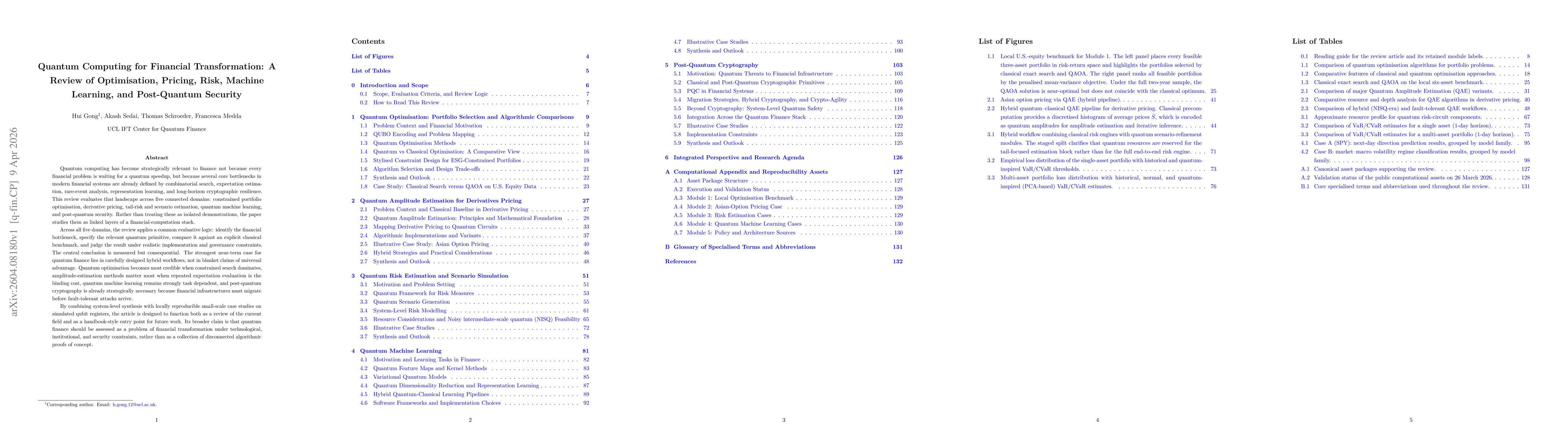 Thumbnail for Quantum Computing for Financial Transformation: A Review of Optimisation, Pricing, Risk, Machine Learning, and Post-Quantum Security