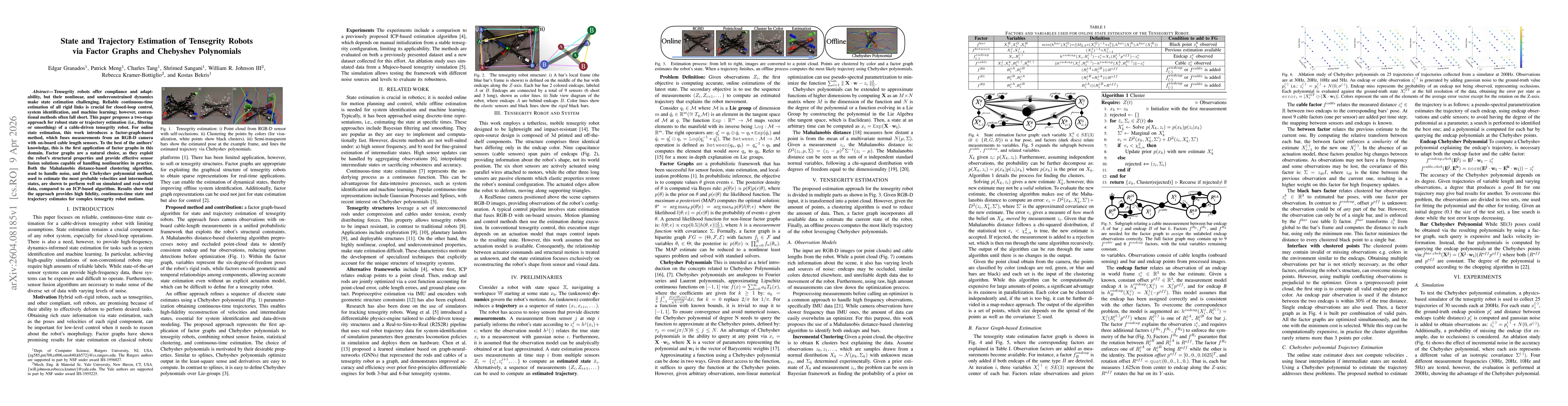 Thumbnail for State and Trajectory Estimation of Tensegrity Robots via Factor Graphs and Chebyshev Polynomials