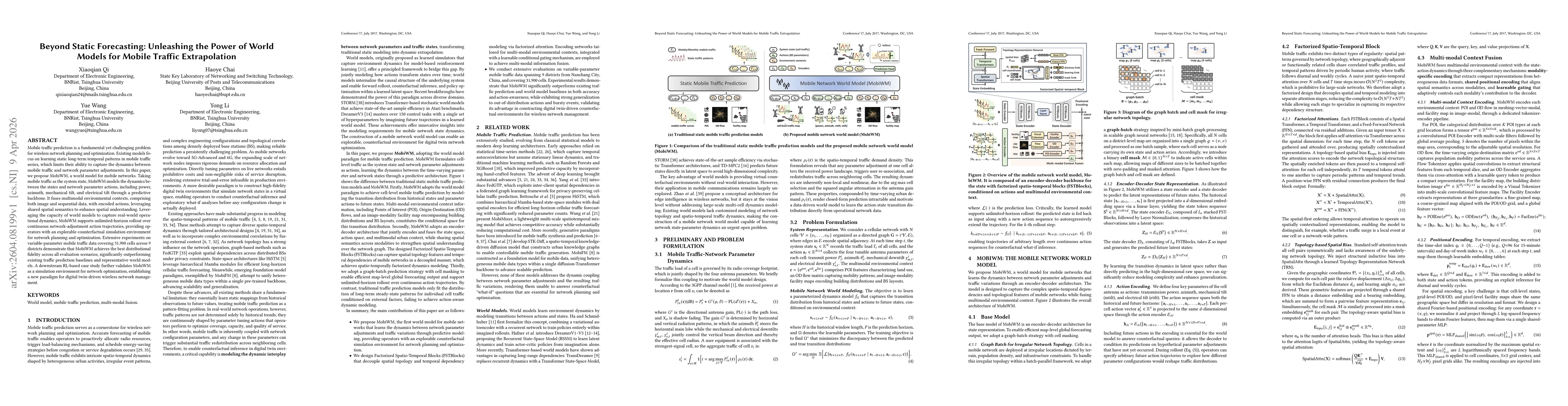 Thumbnail for Beyond Static Forecasting: Unleashing the Power of World Models for Mobile Traffic Extrapolation