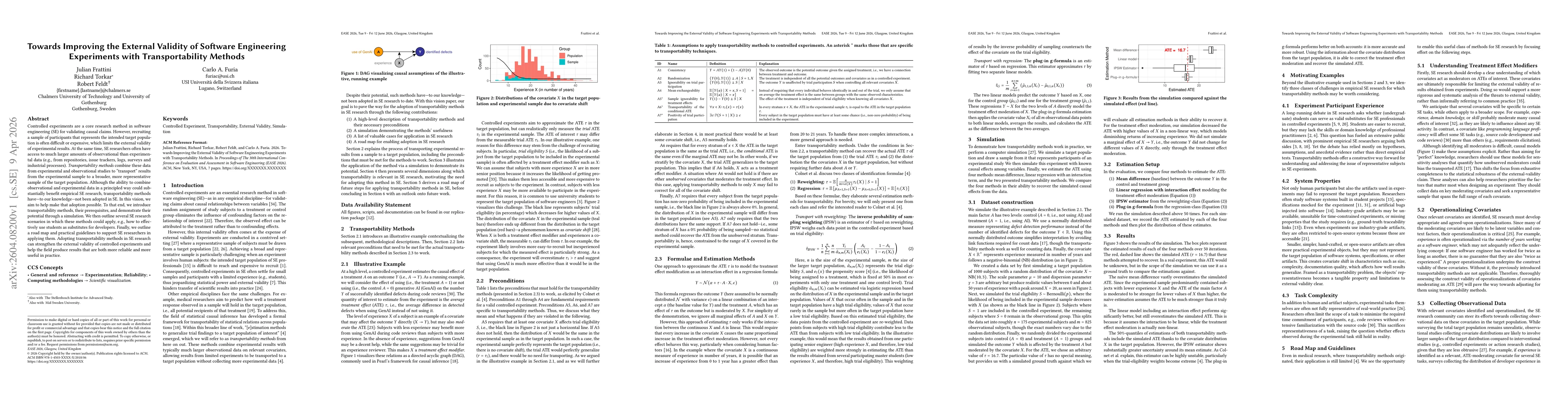 Thumbnail for Towards Improving the External Validity of Software Engineering Experiments with Transportability Methods