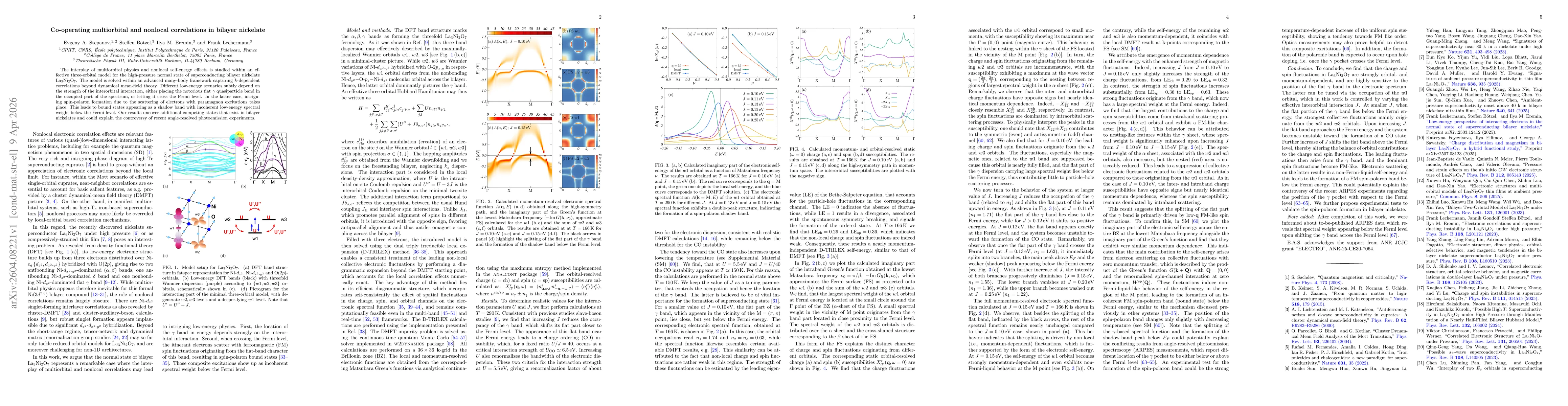 Thumbnail for Co-operating multiorbital and nonlocal correlations in bilayer nickelate