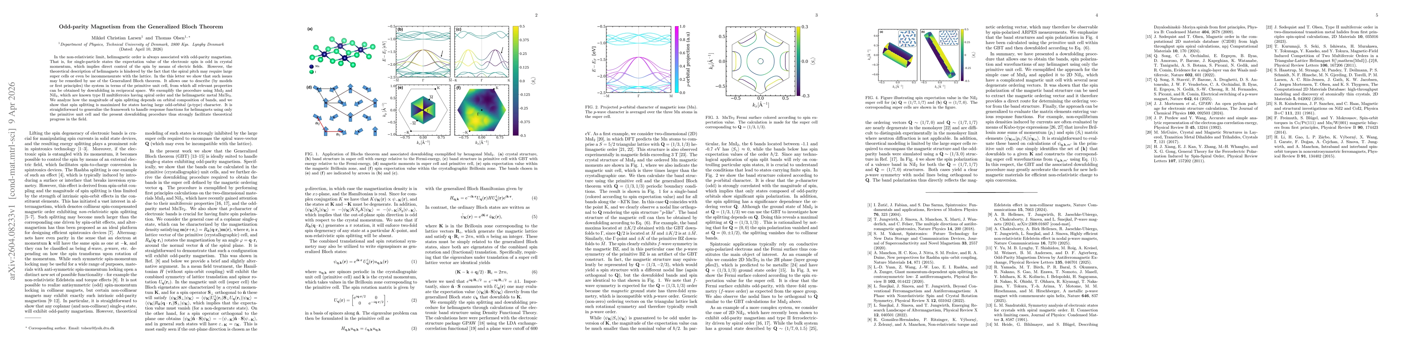 Thumbnail for Odd-parity Magnetism from the Generalized Bloch Theorem