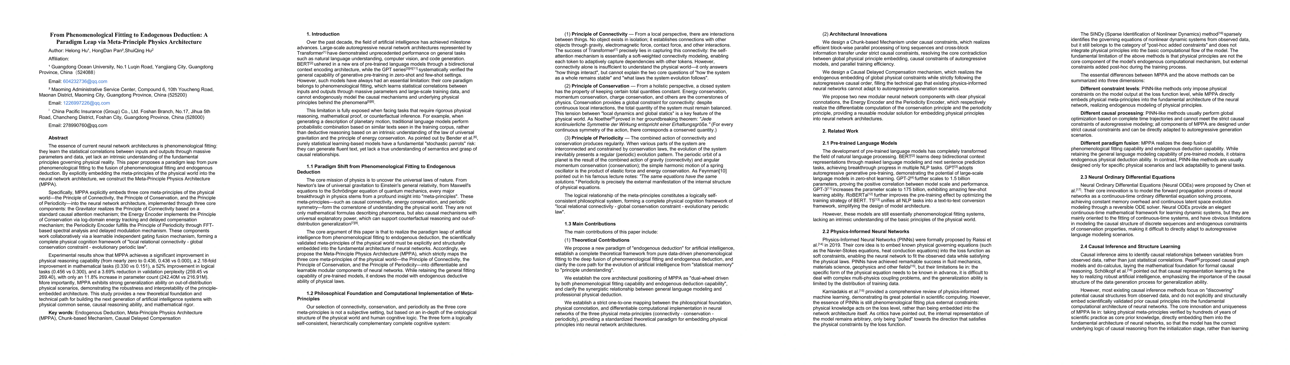 Thumbnail for From Phenomenological Fitting to Endogenous Deduction: A Paradigm Leap via Meta-Principle Physics Architecture