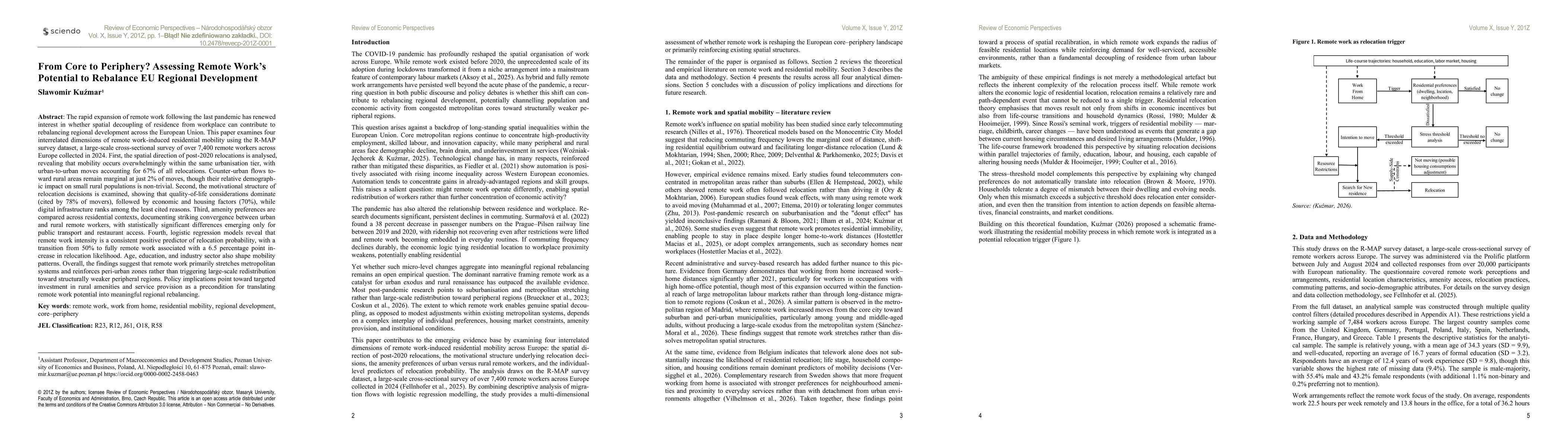 Thumbnail for From Core to Periphery? Assessing Remote Works Potential to Rebalance EU Regional Development