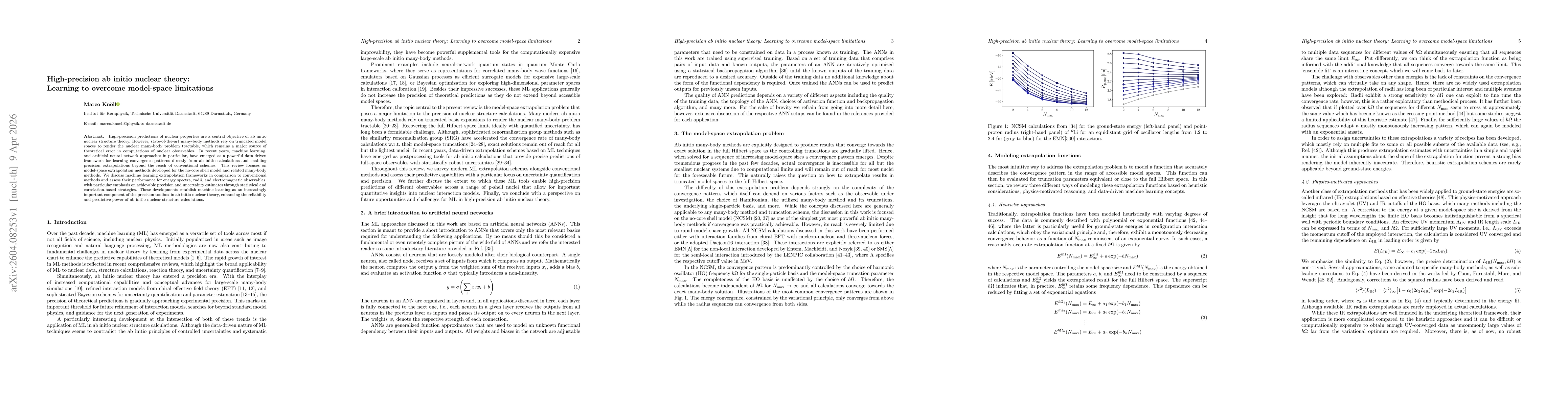 Thumbnail for High-precision ab initio nuclear theory: Learning to overcome model-space limitations