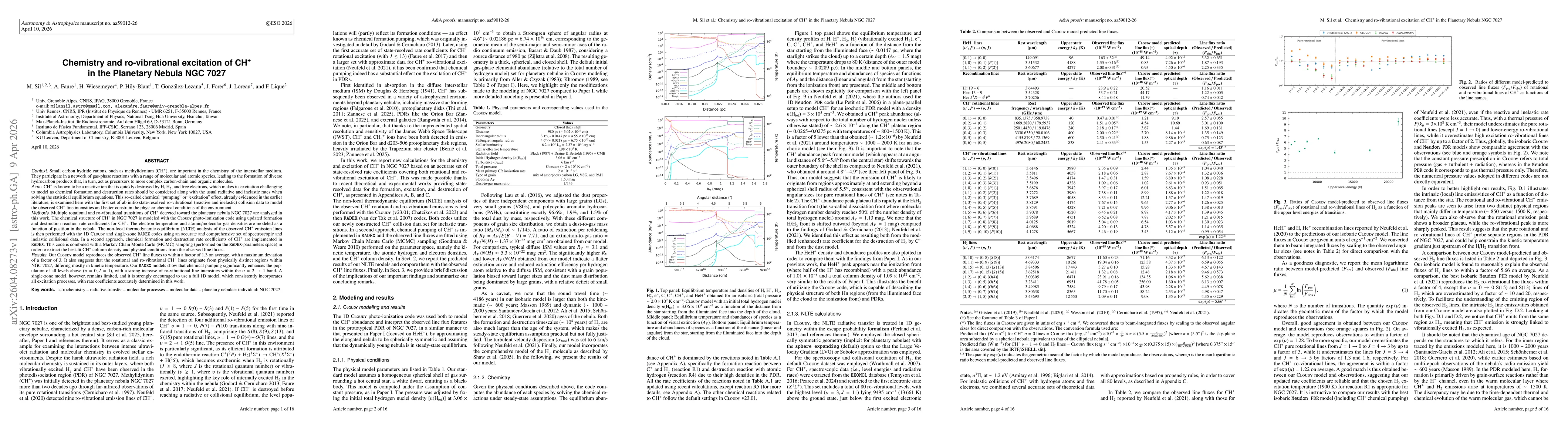 Thumbnail for Chemistry and ro-vibrational excitation of CH$^+$ in the Planetary Nebula NGC 7027