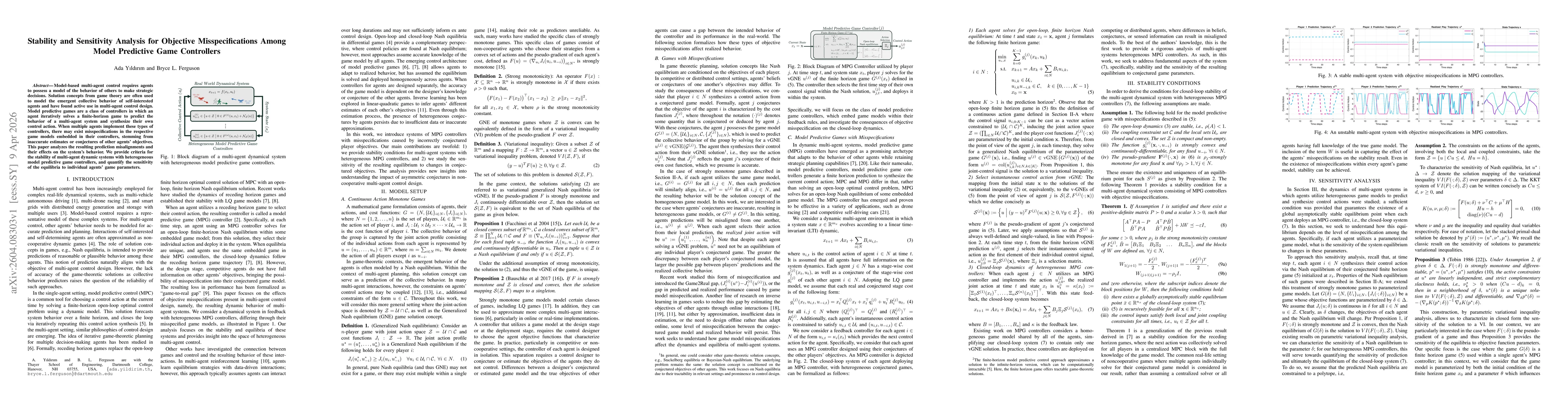 Thumbnail for Stability and Sensitivity Analysis for Objective Misspecifications Among Model Predictive Game Controllers