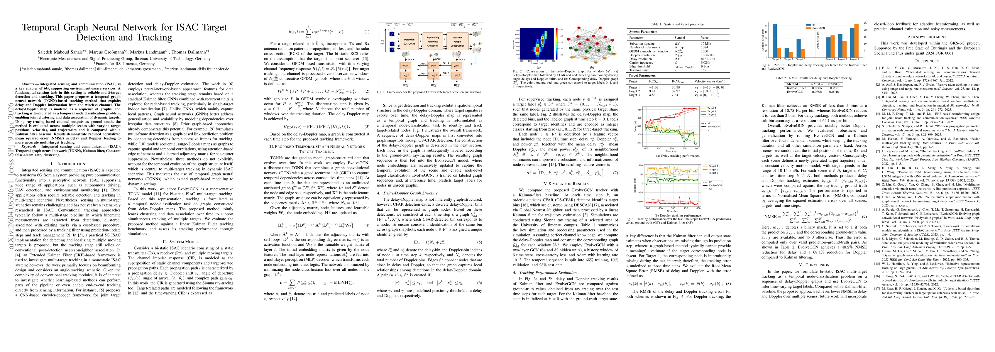 Thumbnail for Temporal Graph Neural Network for ISAC Target Detection and Tracking
