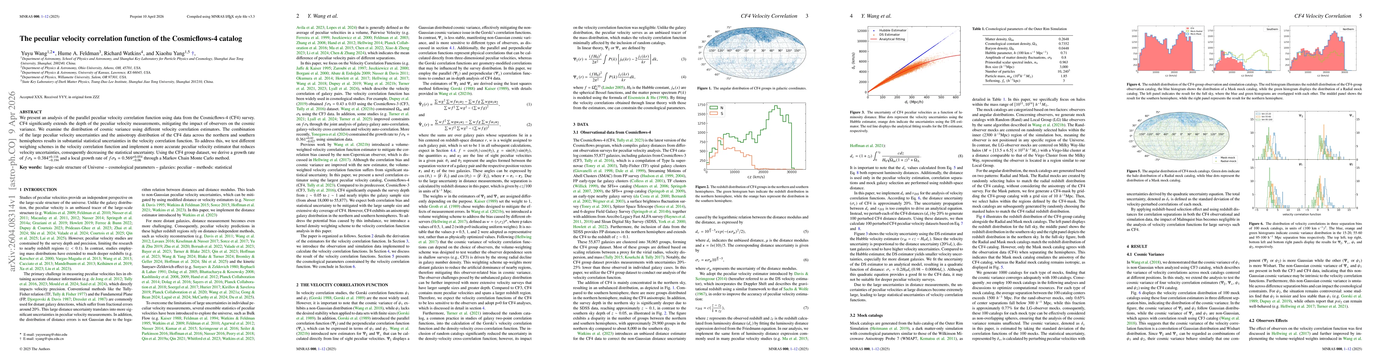Thumbnail for The peculiar velocity correlation function of the Cosmicflows-4 catalog