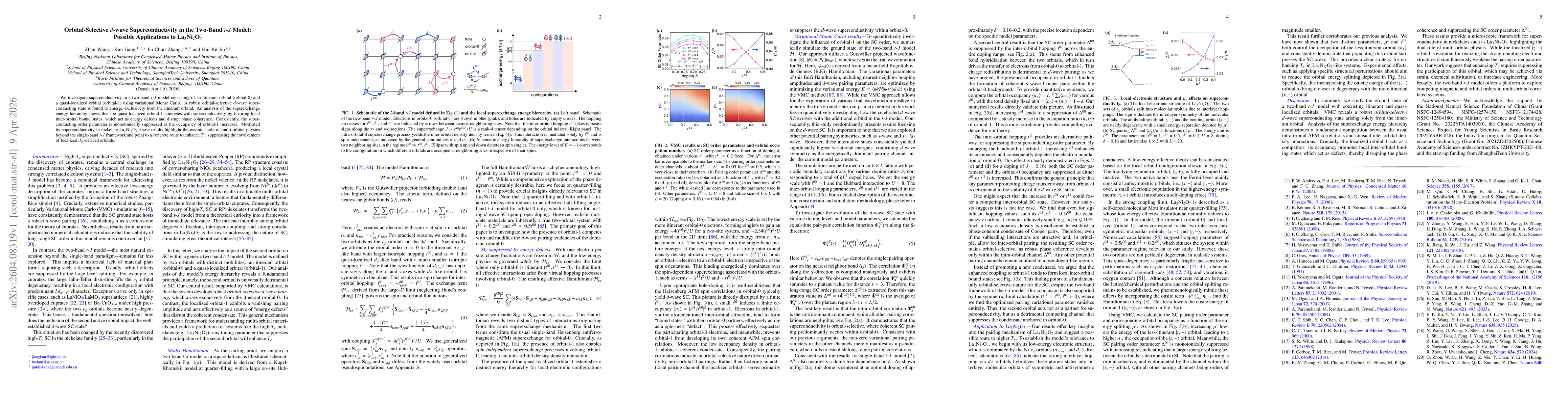 Thumbnail for Orbital-Selective $d$-wave Superconductivity in the Two-Band $t$-$J$ Model: Possible Applications to La$_3$Ni$_2$O$_7$