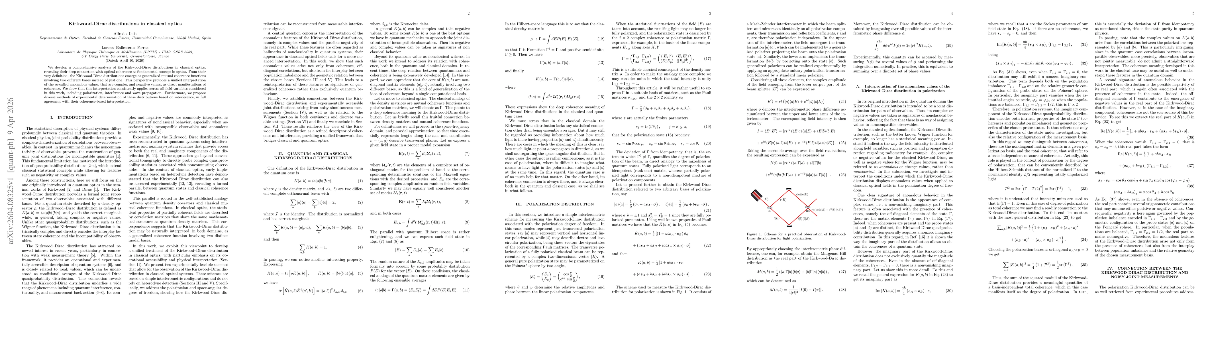 Thumbnail for Kirkwood-Dirac distributions in classical optics