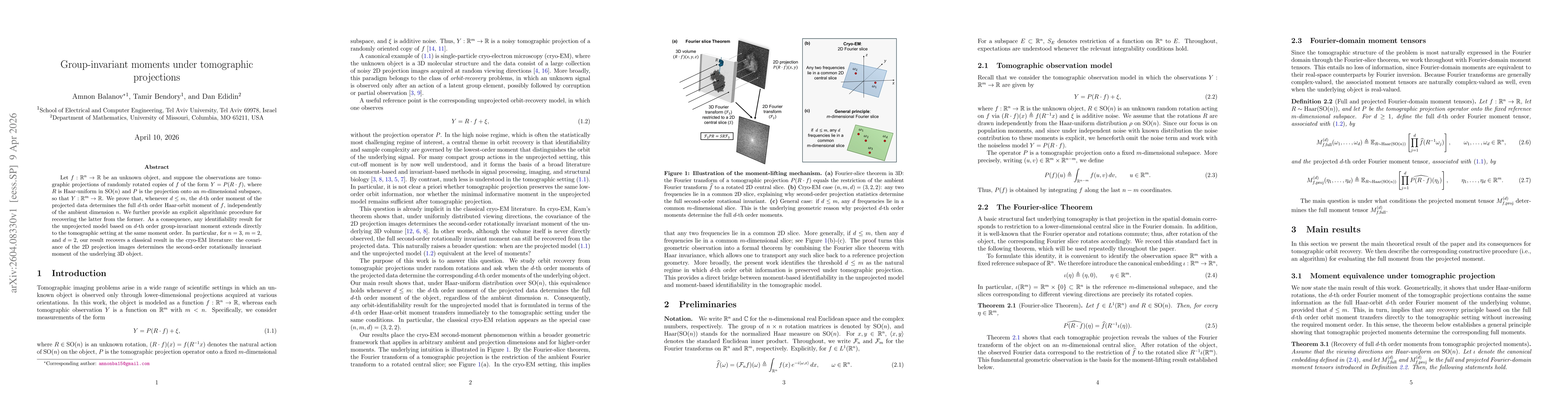 Thumbnail for Group-invariant moments under tomographic projections