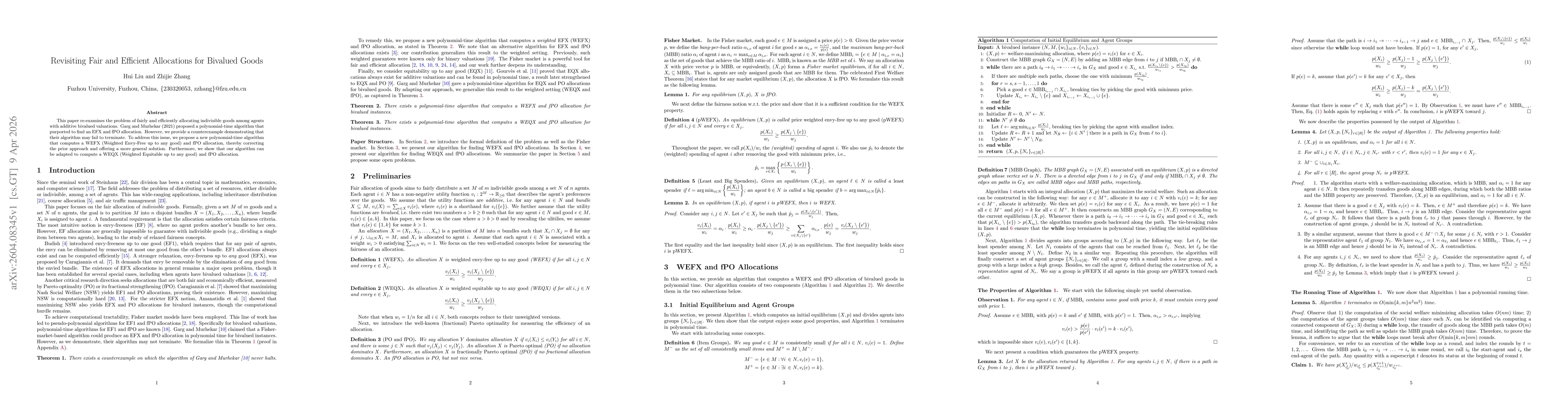 Thumbnail for Revisiting Fair and Efficient Allocations for Bivalued Goods