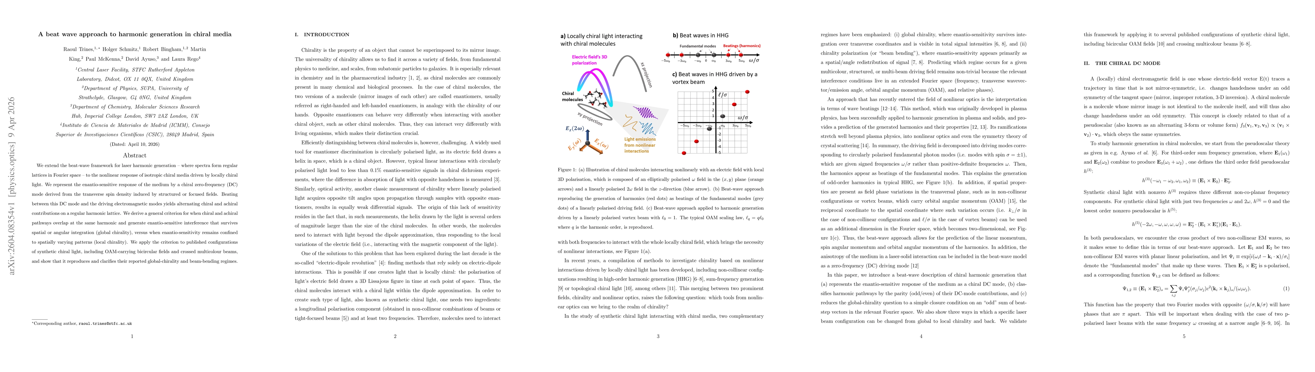 Thumbnail for A beat wave approach to harmonic generation in chiral media