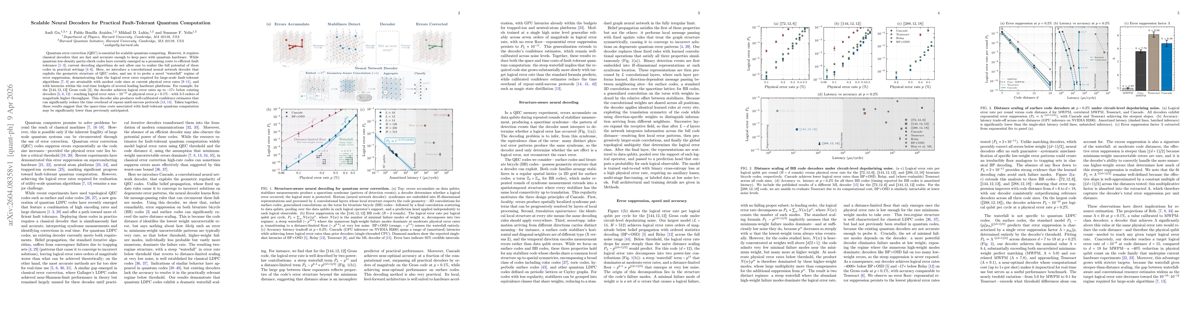 Thumbnail for Scalable Neural Decoders for Practical Fault-Tolerant Quantum Computation