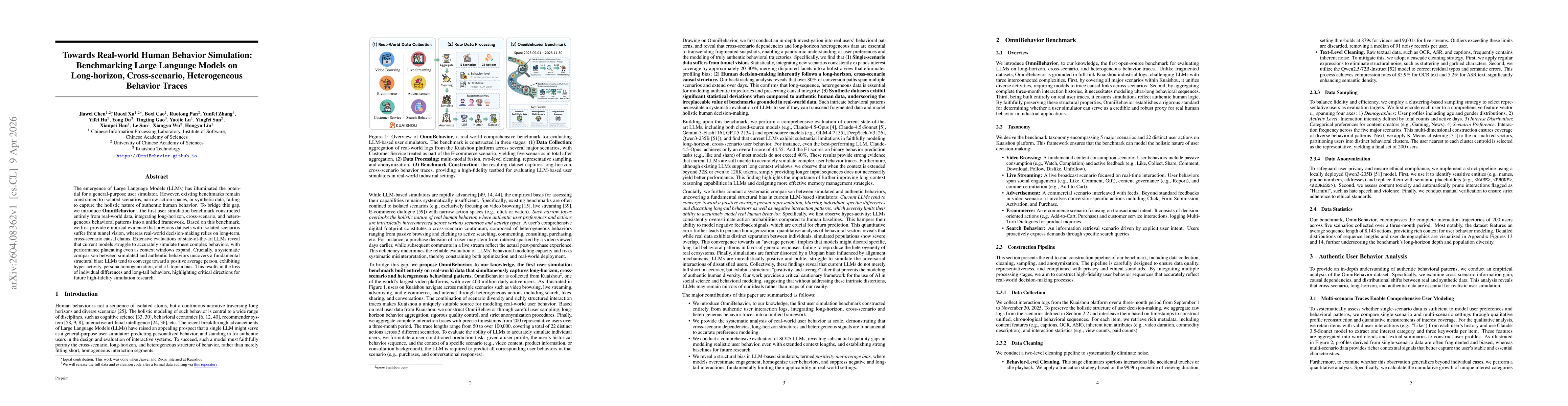 Thumbnail for Towards Real-world Human Behavior Simulation: Benchmarking Large Language Models on Long-horizon, Cross-scenario, Heterogeneous Behavior Traces