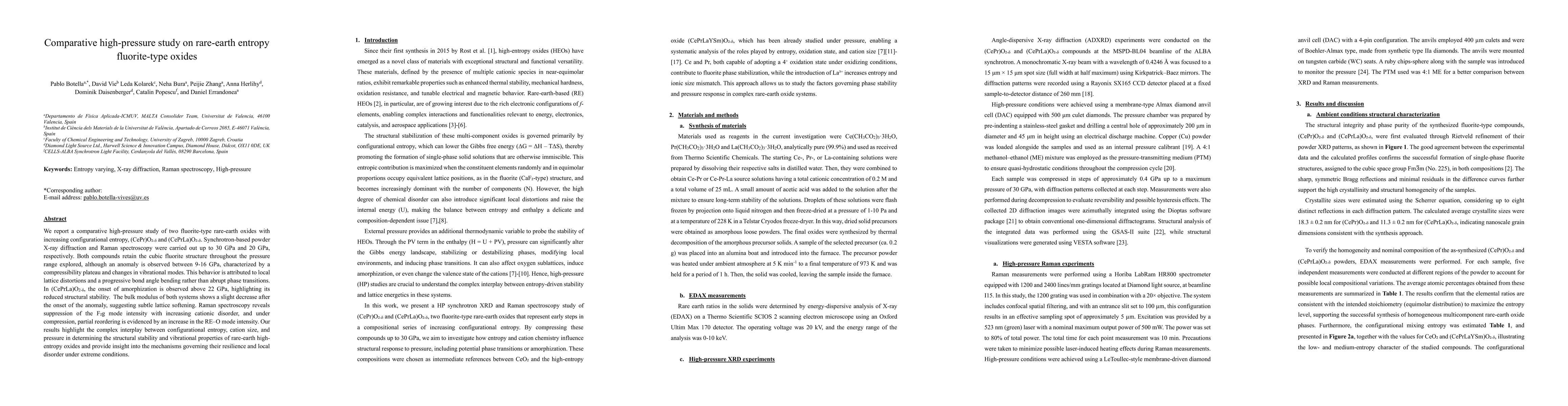 Thumbnail for Comparative high-pressure study on rare-earth entropy fluorite-type oxides