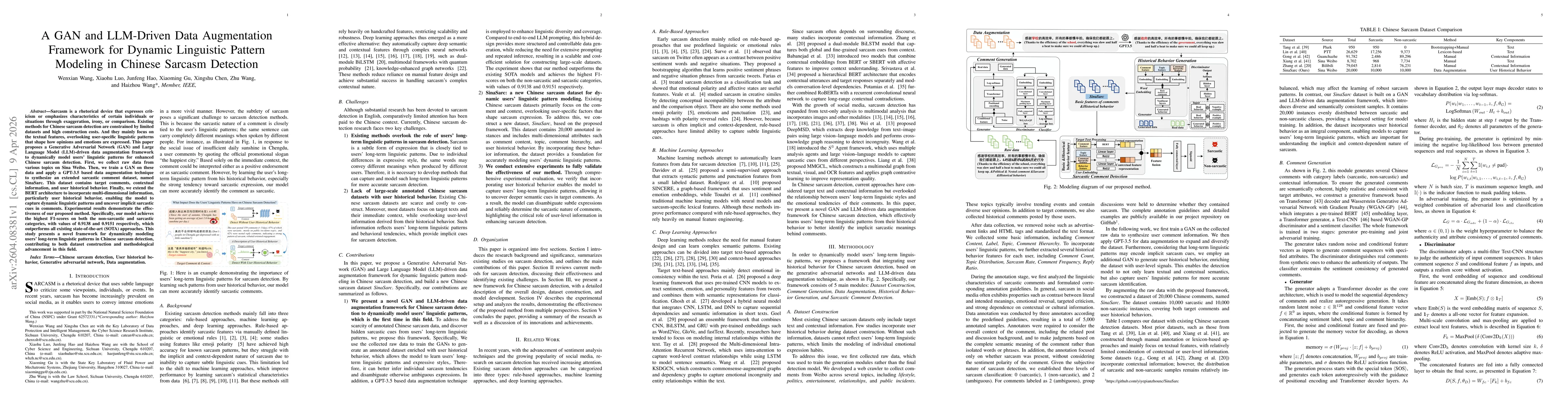 Thumbnail for A GAN and LLM-Driven Data Augmentation Framework for Dynamic Linguistic Pattern Modeling in Chinese Sarcasm Detection