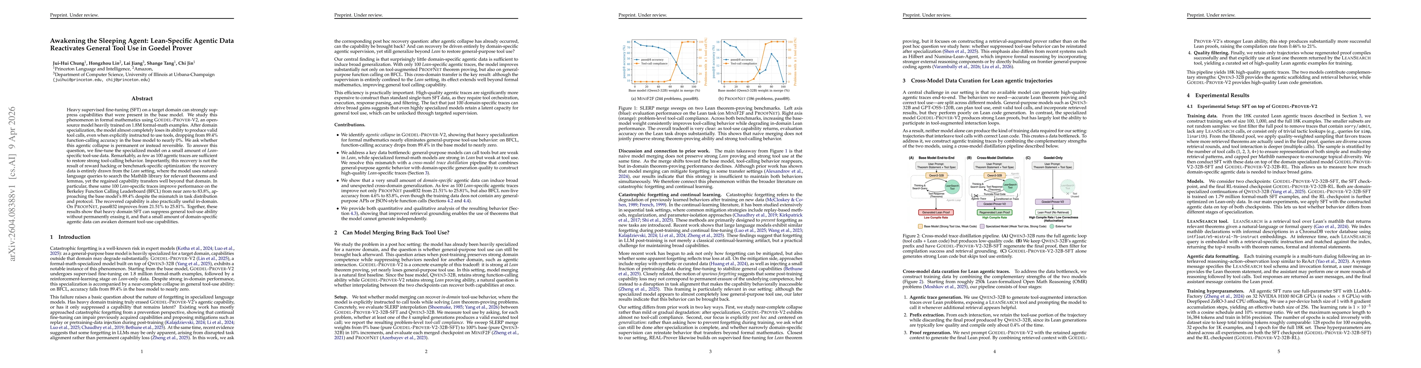 Thumbnail for Awakening the Sleeping Agent: Lean-Specific Agentic Data Reactivates General Tool Use in Goedel Prover
