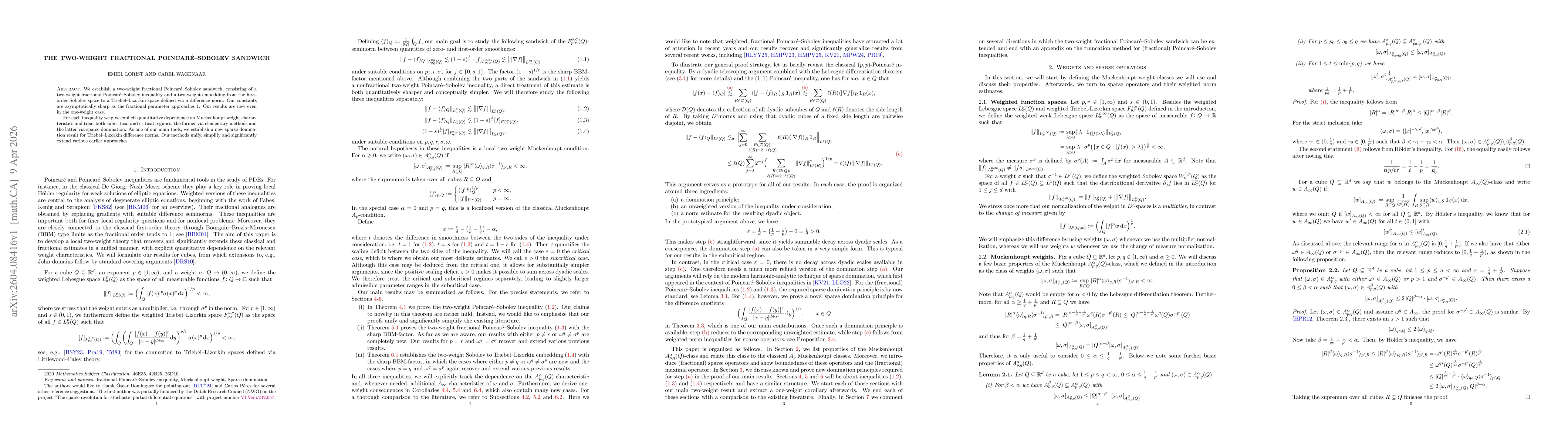 Thumbnail for The two-weight fractional Poincaré-Sobolev sandwich