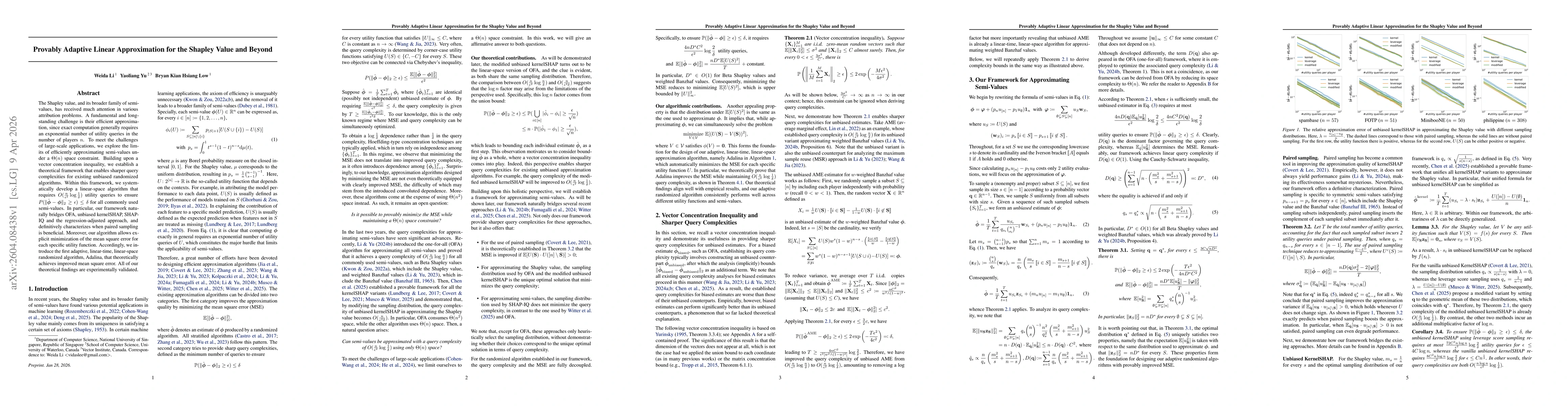 Thumbnail for Provably Adaptive Linear Approximation for the Shapley Value and Beyond