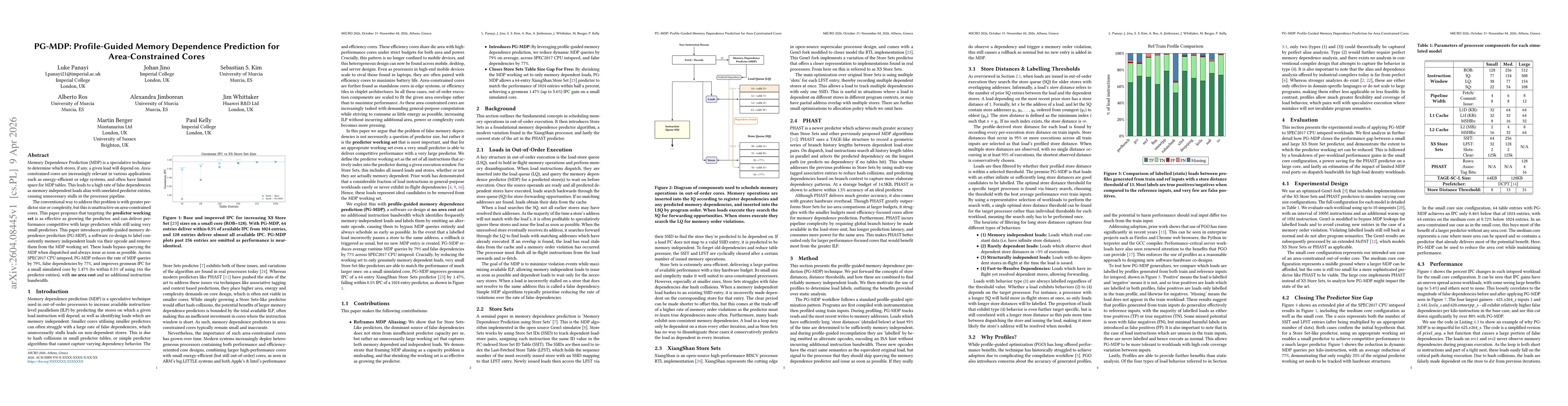 Thumbnail for PG-MDP: Profile-Guided Memory Dependence Prediction for Area-Constrained Cores